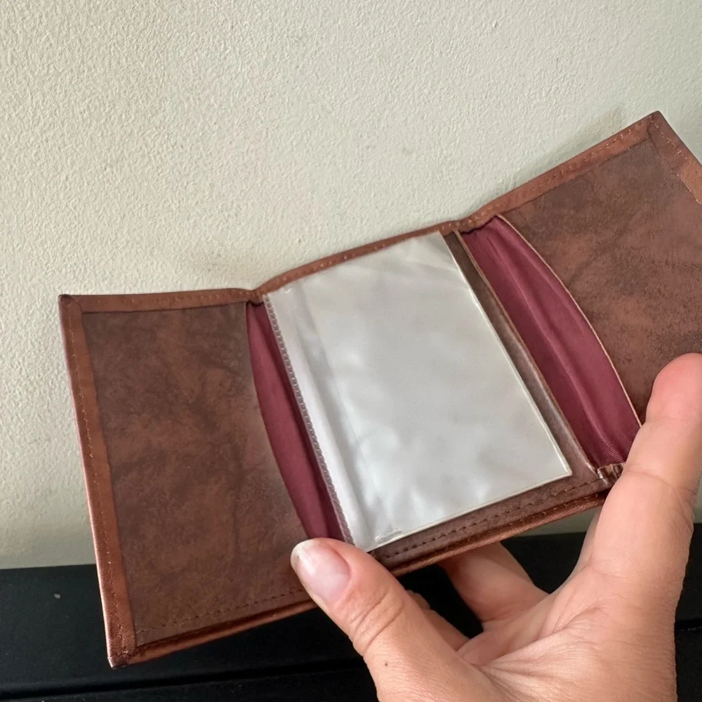 Chicago Bears Embossed Brown Leather Trifold Wallet